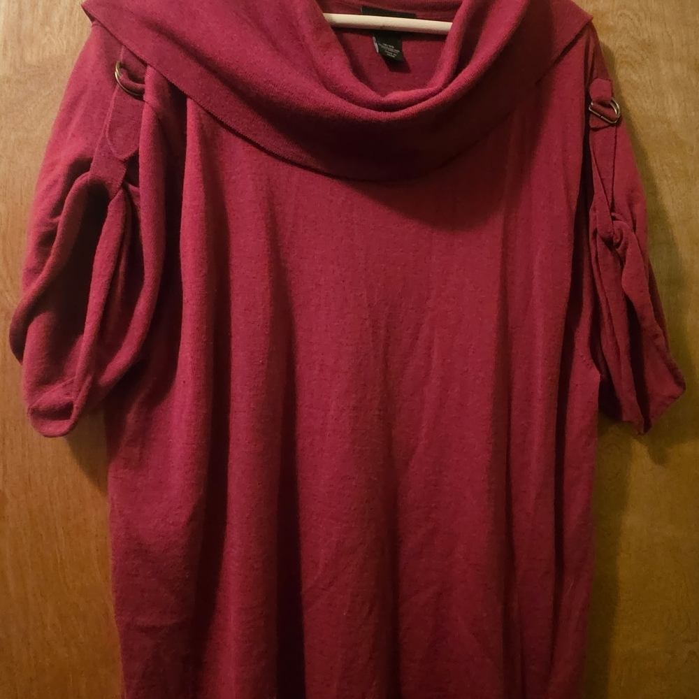 Lane Bryant Rich Red Cowl Neck Sweater